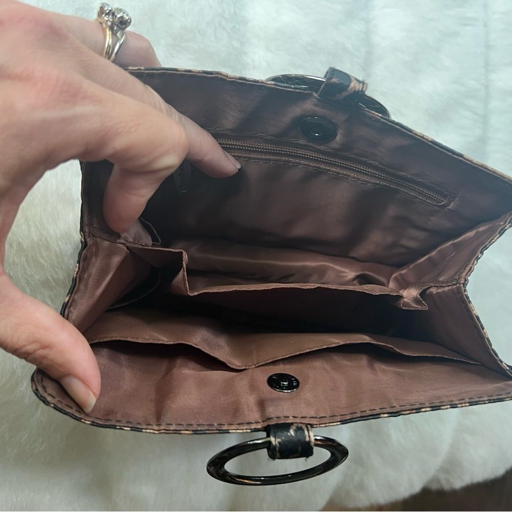 Pouchee Thin Wallet Leopard Print Satin Purse - image 5